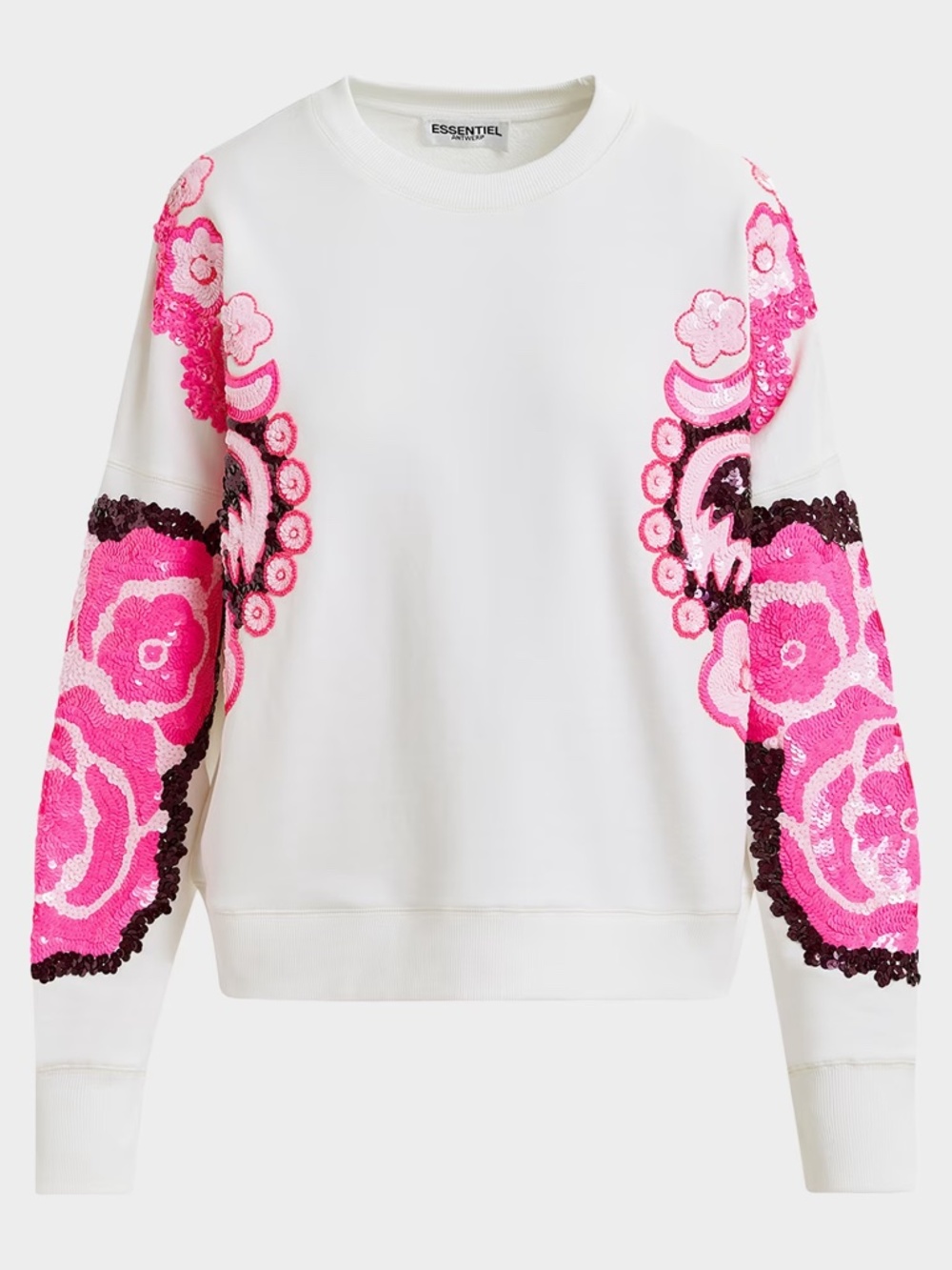 Essential Antwerp Hecrazy Embroidered Sweatshirt Embroidered Sequins NWT